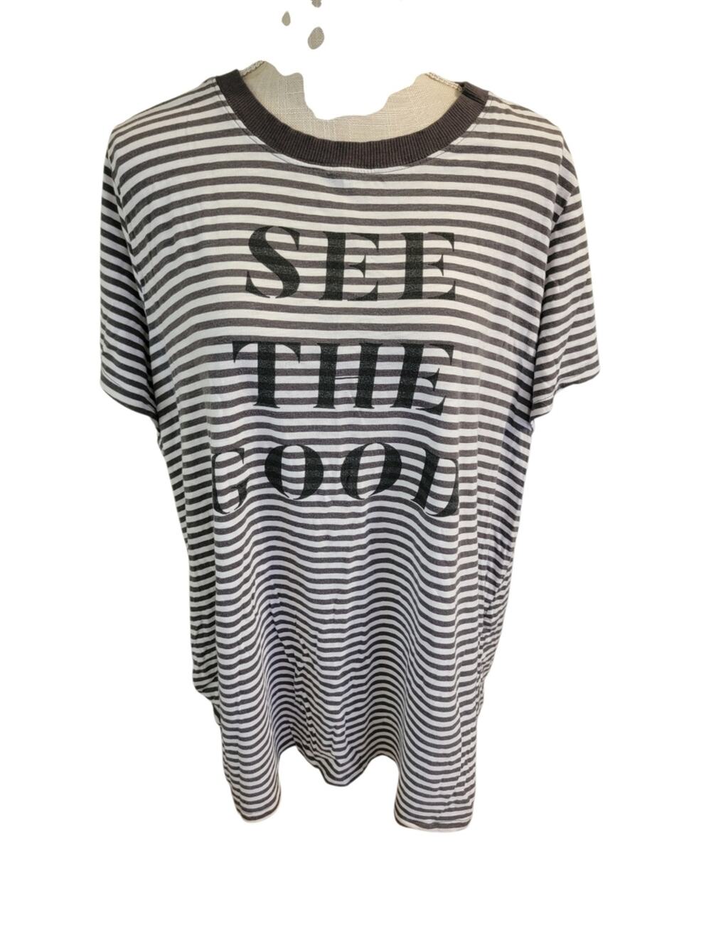 Torrid See The Good Striped Classic Fit Short Sleeve Tee Size 4/4x